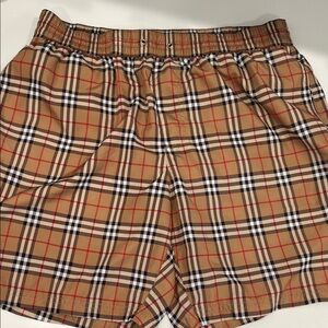 Burberry Tan and Red Plaid Shorts(Swim)